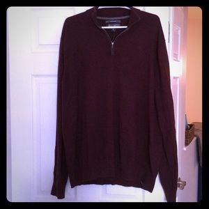 Burgundy Collared Men’s 1/4 Zip Pullover